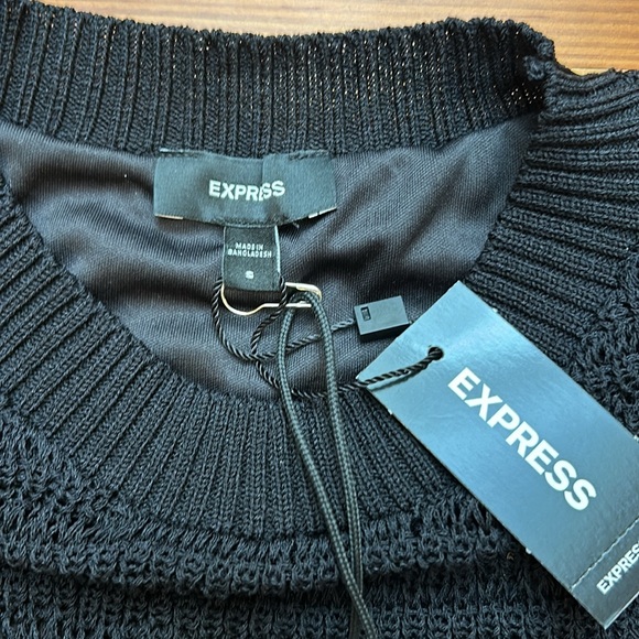 Express Black Crocheted Top, size small, NWT - Picture 2 of 5